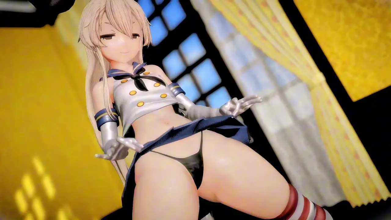 Shimakaze loves to masturbate while wearing a thong [R18] Aobee