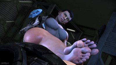 [AnKhajiit] Kat's Sideways Footjob (Full Armor, No Helmet)