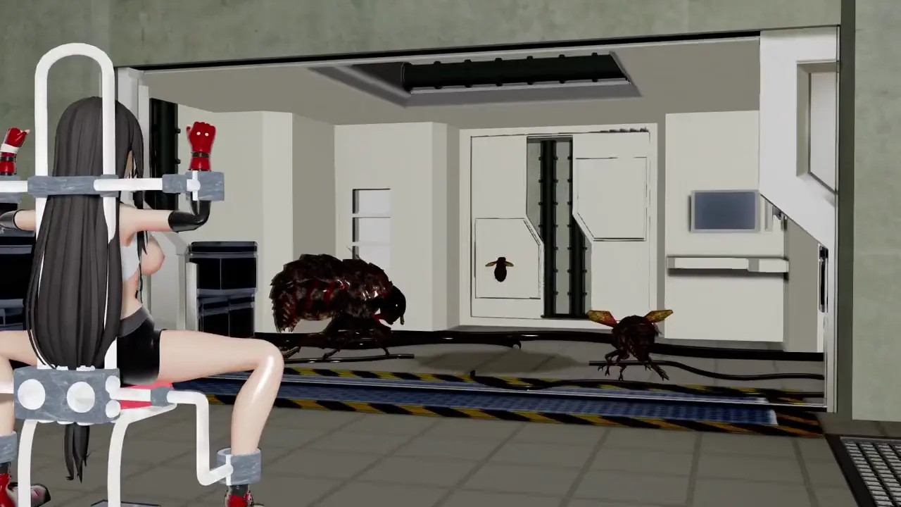 Tifa Lockhart is tied up and impregnated by flies and creatures