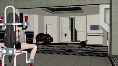 Tifa Lockhart is tied up and impregnated by flies and creatures