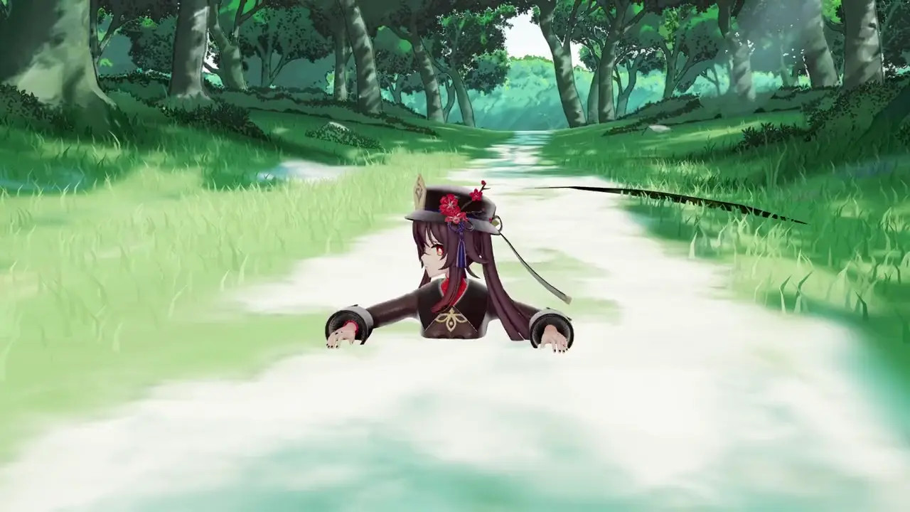 Hu-tao falls into a pitfall and is violated by insects