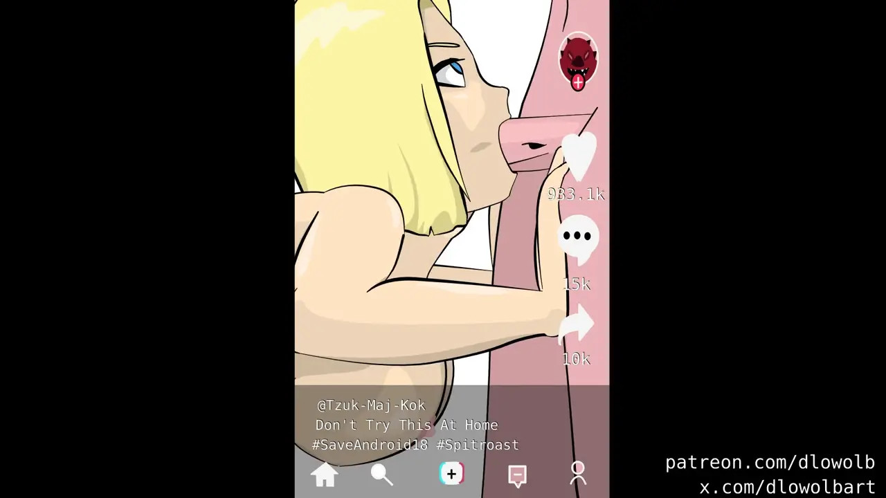 Android 18 taking on Android 21s futa dick