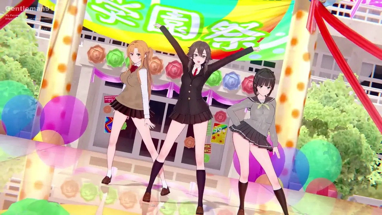 [KKS/MMD] [Gee] Shino Asada, Asuna Yuuki, Suguha Kirigaya [SAO]