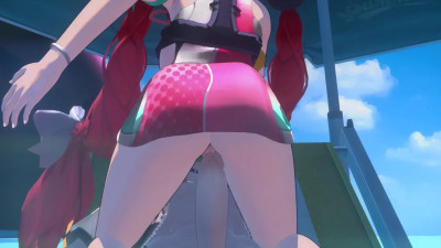 Yuzuha blowing and riding you at the beach