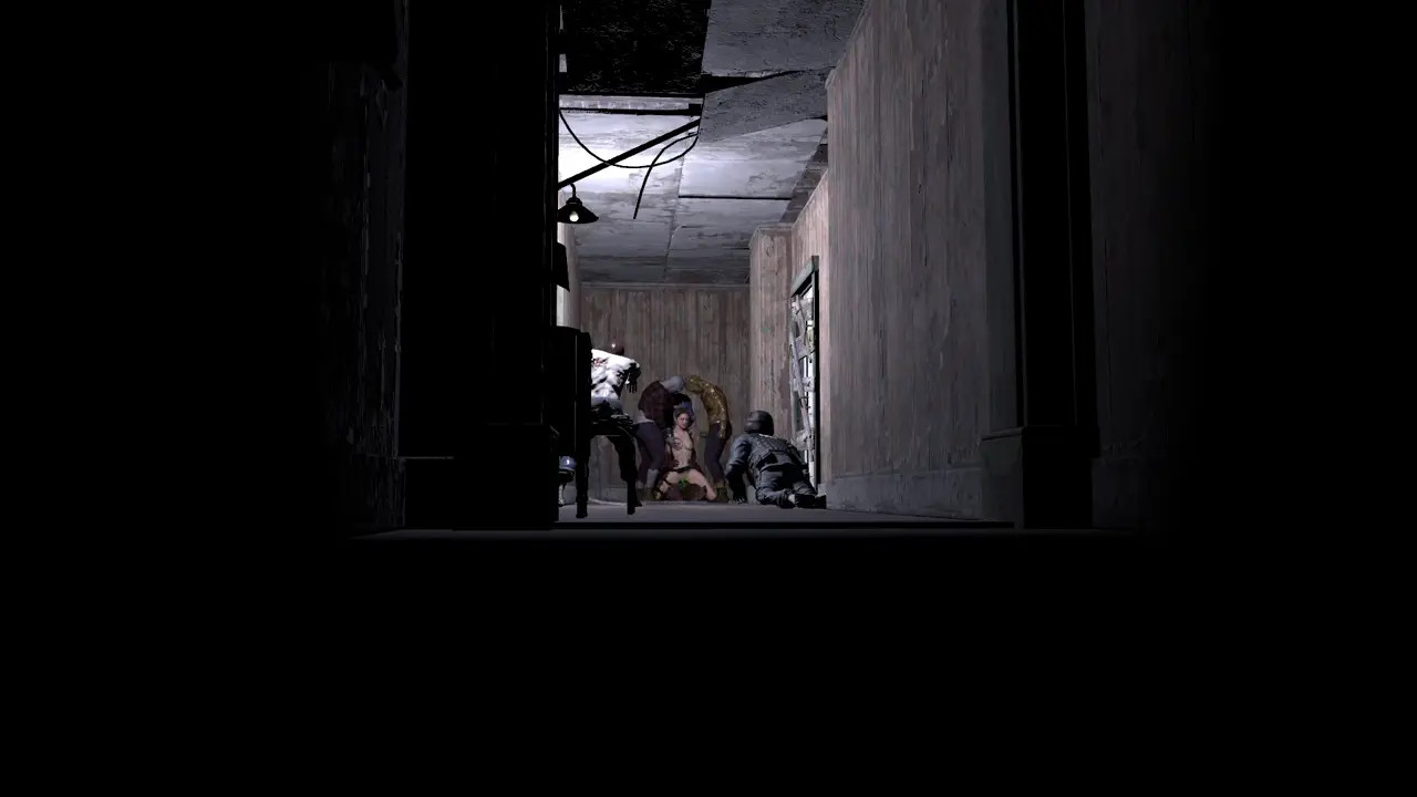 Jill Surrounded by Zombie