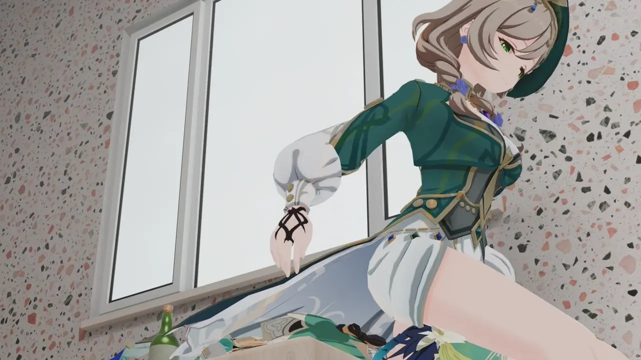 (Genshin) Lisa Femdom Neckbreak Facesitting Smother