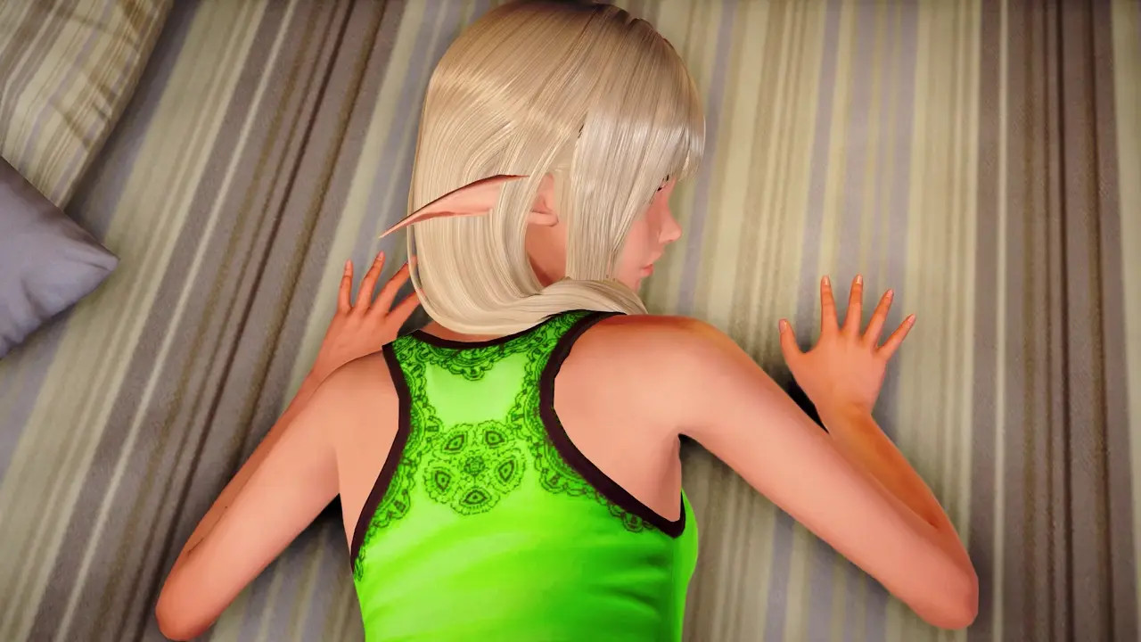 Elf fucked with her panties on