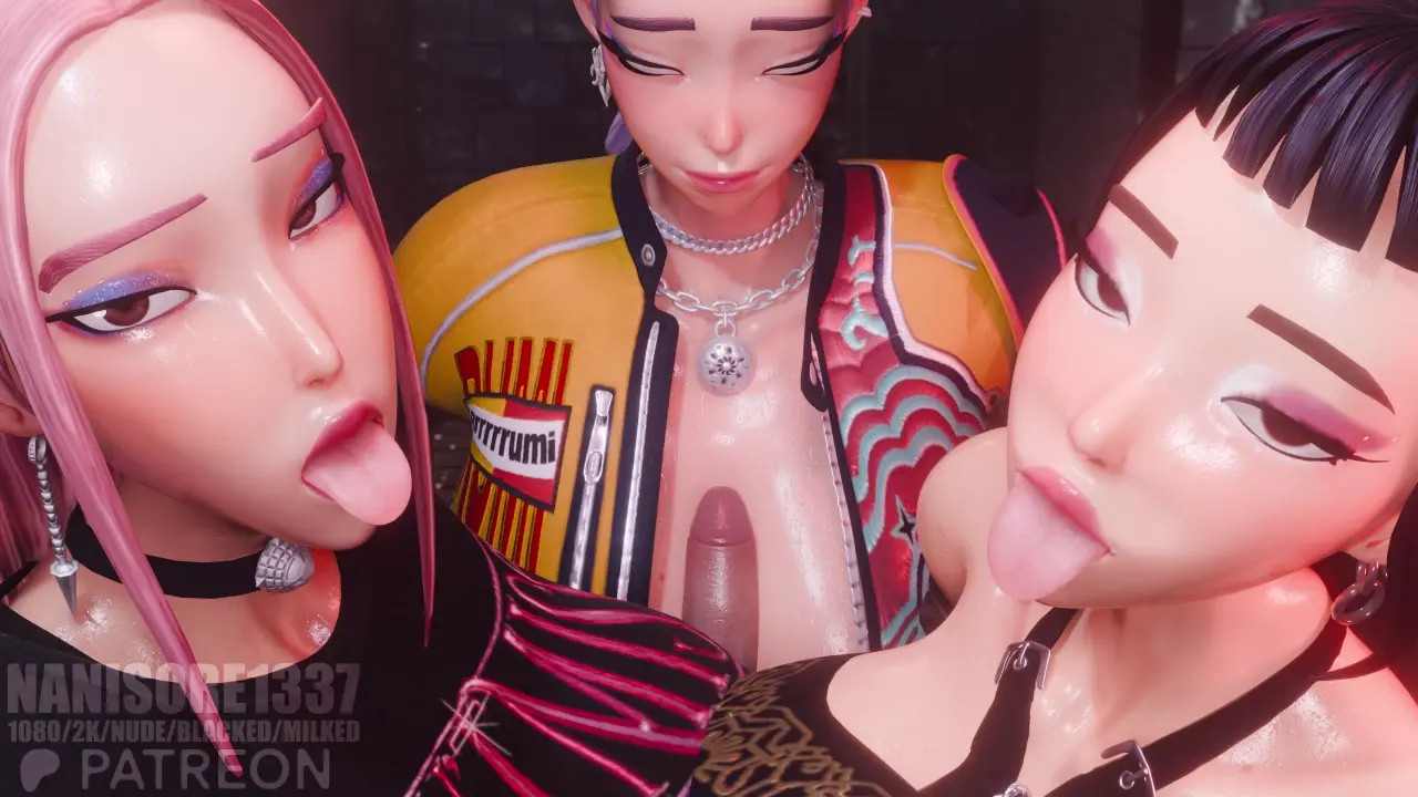 [Kpop demon hunters] RUMI titjob feat. MIRA & ZOEY