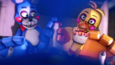Toy chica and Toy Bonnie FootJob