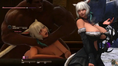 Miqo'te blacked from behind