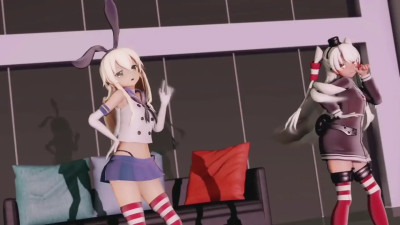 Shimakaze & Amatsukaze - Love Me If You Can [MMD R18] 000MMD