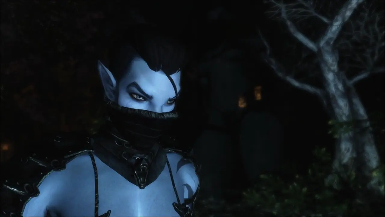 Serana with a Dark Elf Rogue