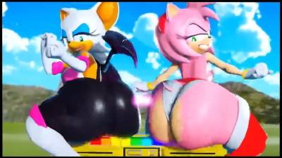 Amy and Rouge Tweking Upscaled
