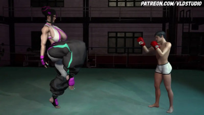 Futa Juri Han vs Boy - Juri Win, Pounds Him With His Huge Futa Dick