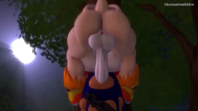 Wererabbit fuck Sonic's Throat