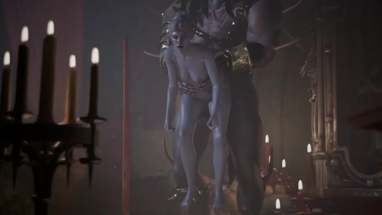 Minthara with the Minotaur by candlelight