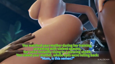 You caught mommy Mercy having sex with a dozen BBCs English-Ver