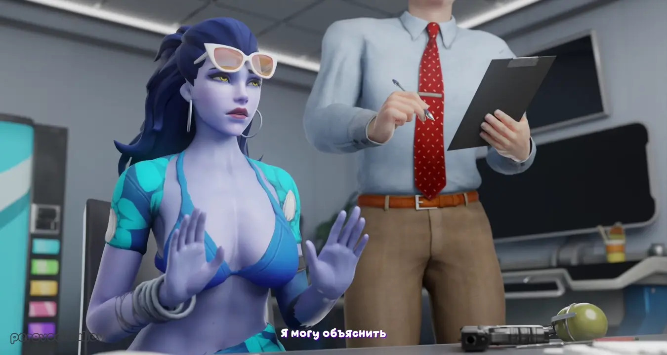 [Rus Sub] widow tries to get through airport security control