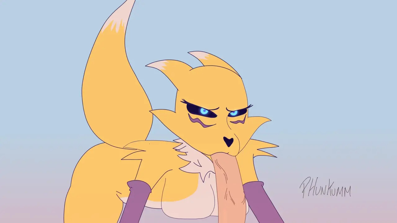 Renamon Deepthroat to Oral Creampie Loop (Sounded) [Digimon NSFW Animation]