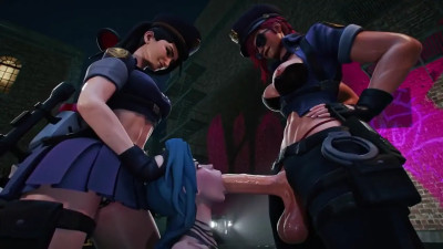 Jinx caught by Vi & Caitlyn