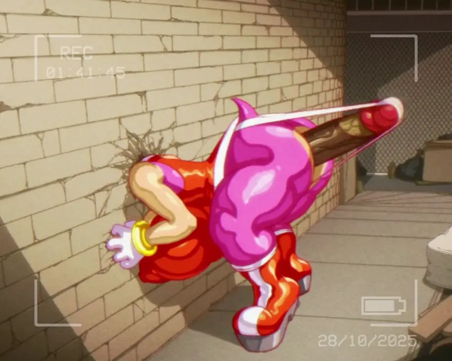 Penetrating Amy through the wall [UNCENSORED]