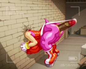 Penetrating Amy through the wall [UNCENSORED]