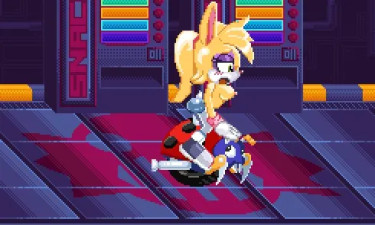 Bunnie riding Motobug