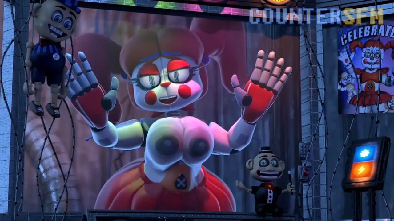 Circus Baby is in the window