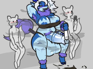 [Lazyyysheep] Futa getting steamy in the sauna