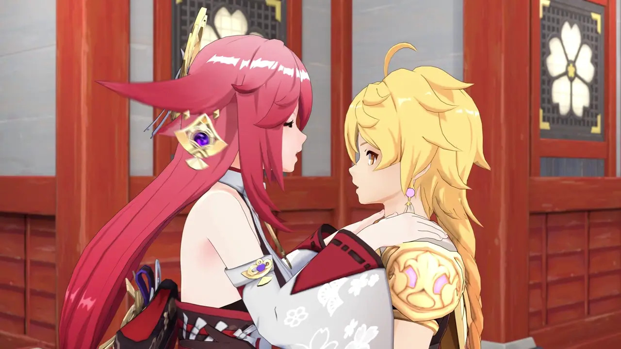 [KitsuneVixen] Aether and Yae Miko Kissing Teaser (4K) - SFW