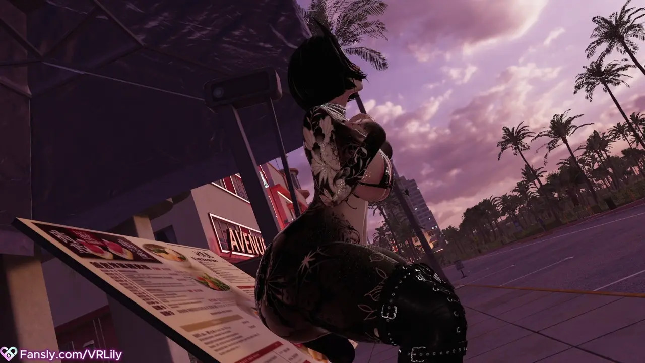 Goth mommy squirts on dildo in public