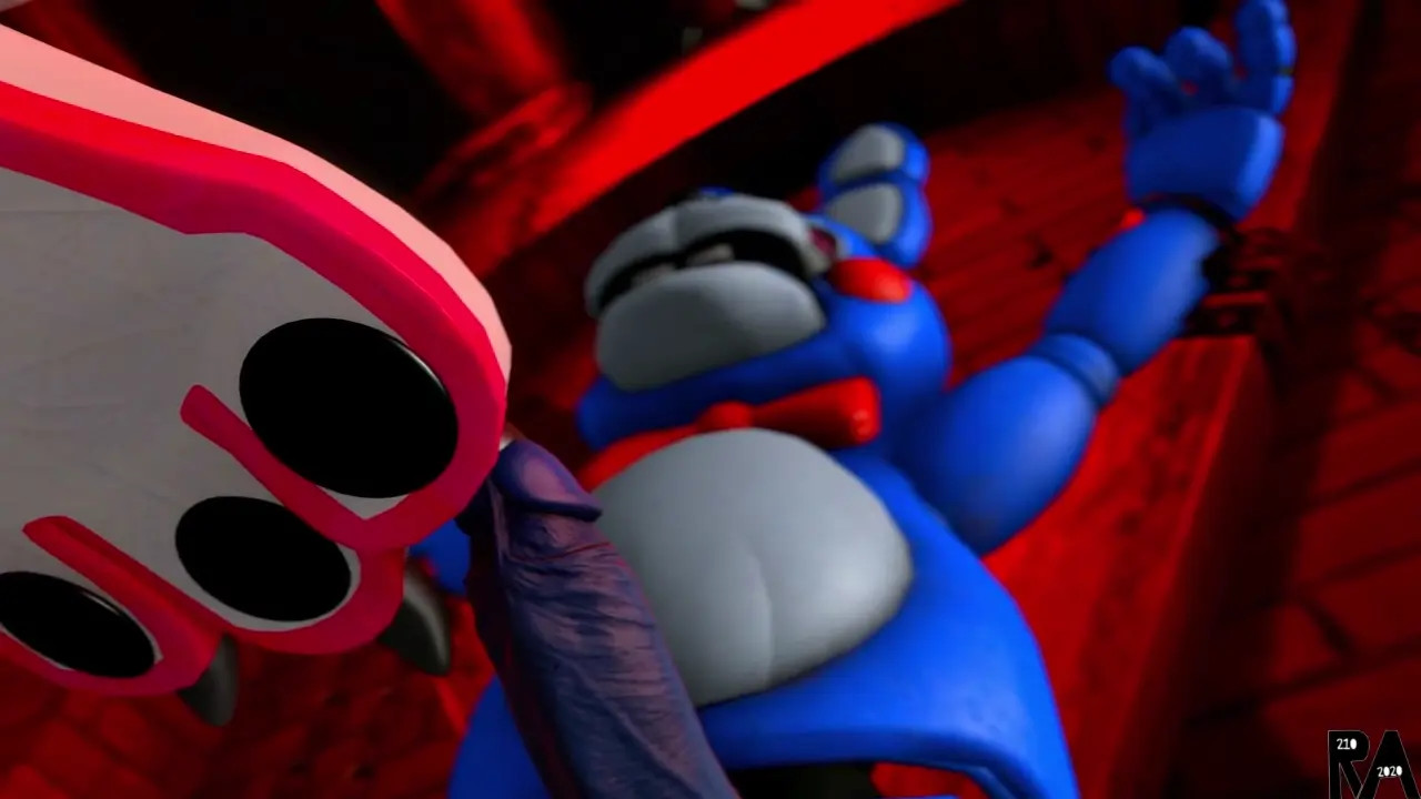 Funtime Foxy put his nails in Toy Bonnie's Cock