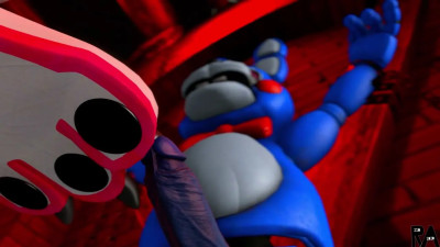 Funtime Foxy put his nails in Toy Bonnie's Cock