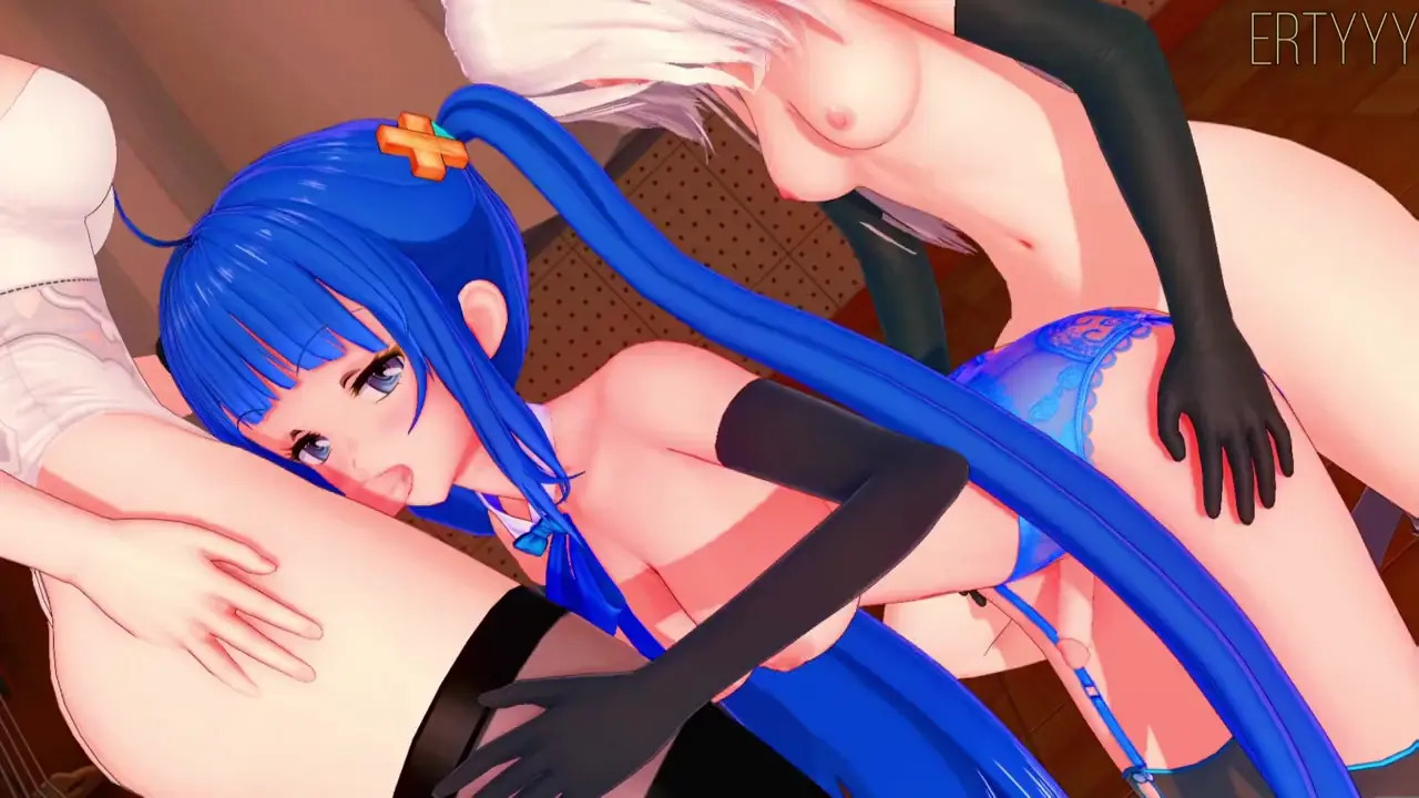 futa Ai Chan pounded by 2 futanari from NieR Automata