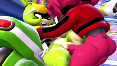 Surge and Wave have a threesome with Ace