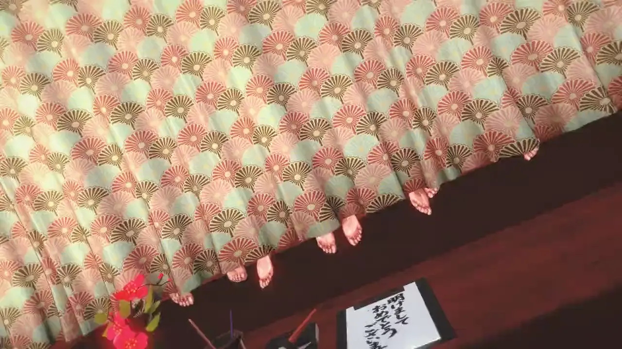 Vtuber Nekomiya Hinata giving new year greetings along with her group members