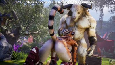 Minotaur and Tigress in The Meadow