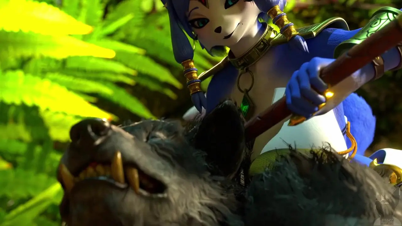 Krystal and Conrad the beast