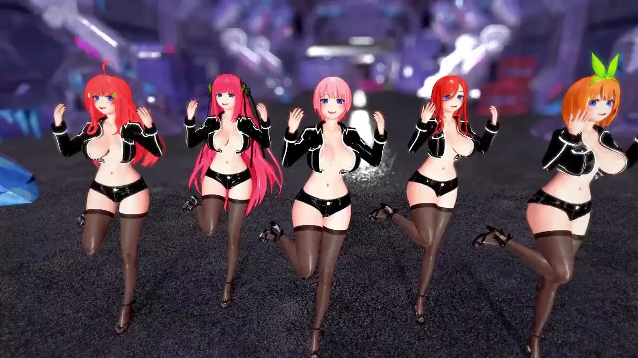 Nakano Ichika X Nakano Nino X Nakano Miku X Nakano Yotsuba X Nakano Itsuki MMD