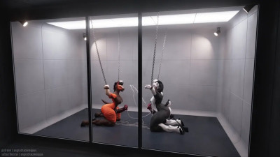 Horsecock futa shoots cum at each other