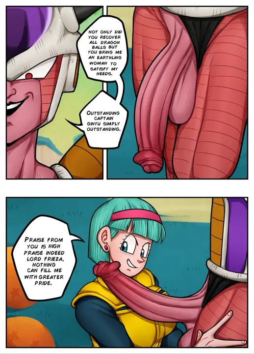 Captain Ginyu takes over bulmas body and frieza bucks her