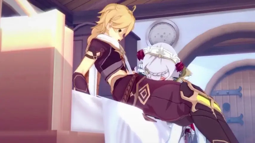 Noelle gives Aether maid service