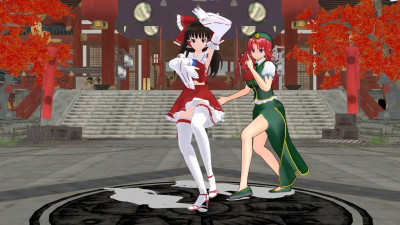Reimu (and Hong Meiling) Tokio Funka (MMD)