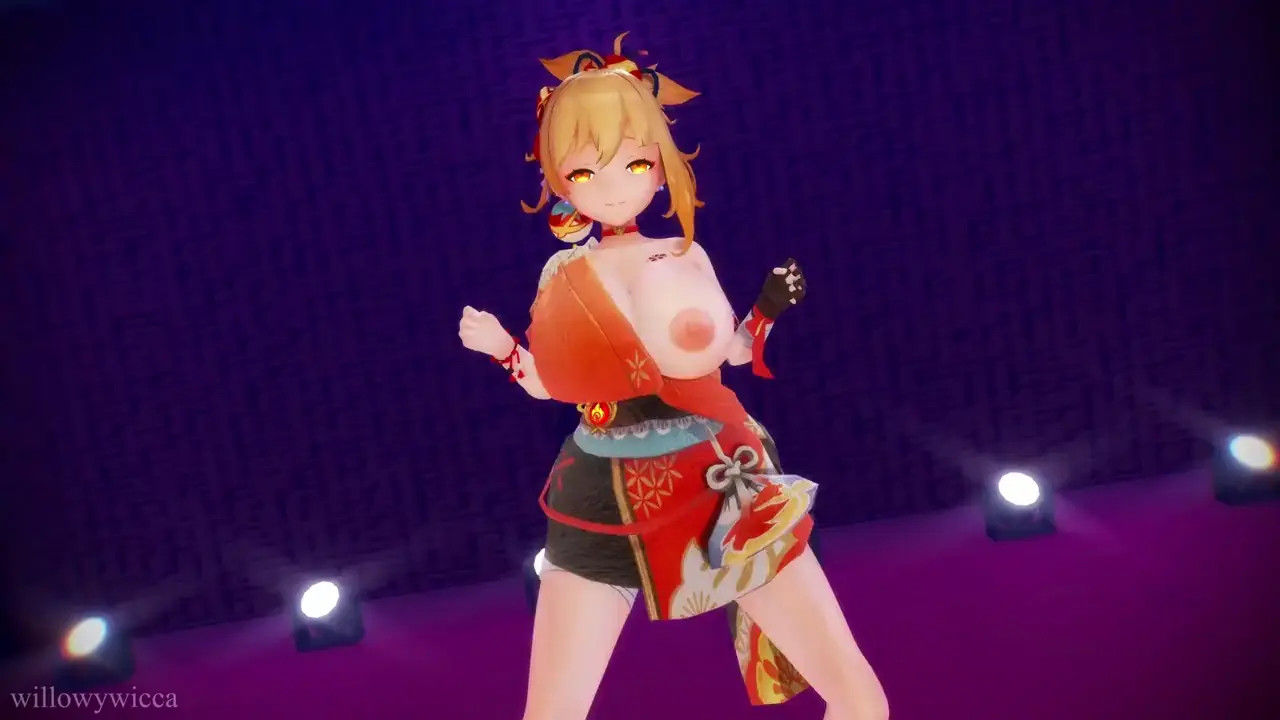Yoimiya - Dynamic Hip Swing Dance (Dance MMD)