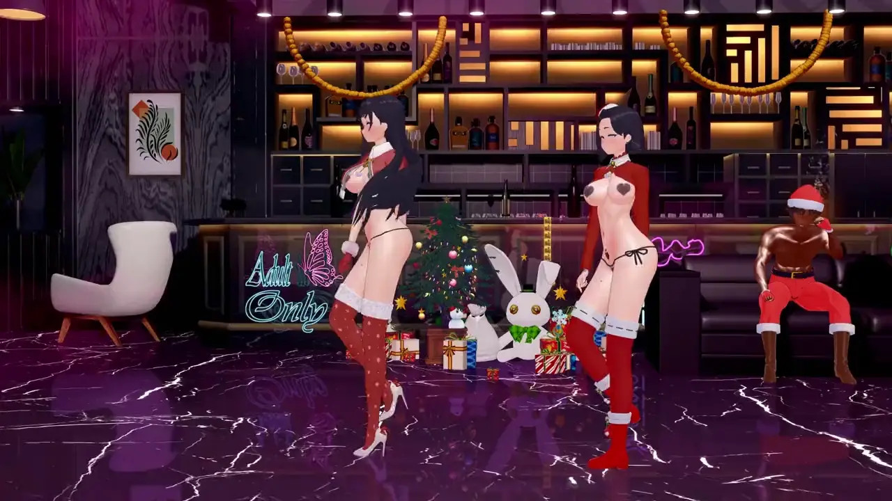 (NTR) Anna and Sanae Yamada Christmas Sex Dance
