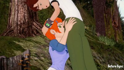 Gwen and Ben Tennyson fuck at camp