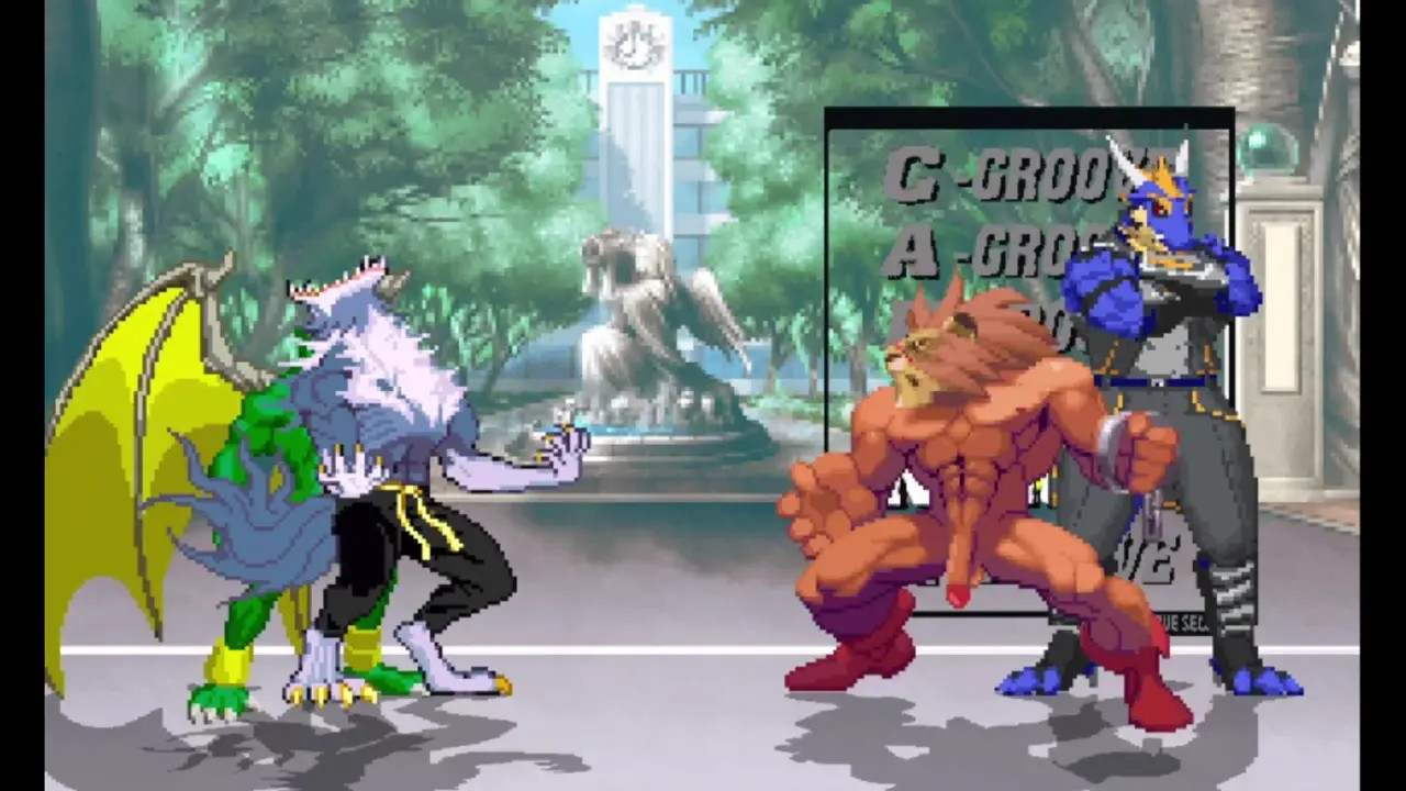 Jon and Firebrand vs Delga and Leo - Hentai Mugen