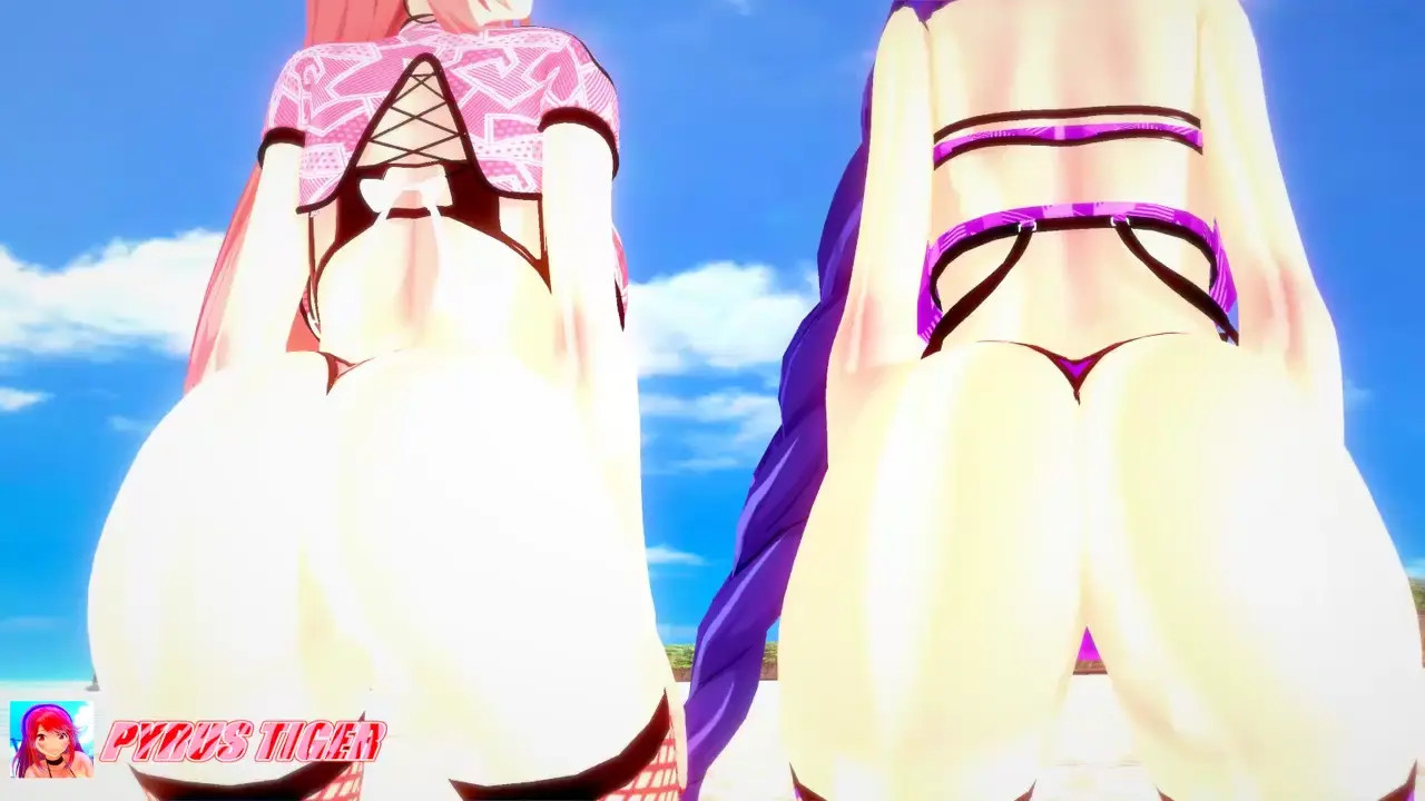 [Koikatsu/Commission] Salt Shaker (Striptease) || Raiden Shogun & Yae Miko