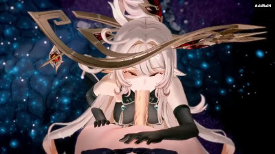 Alice x Futa Raiden Shogun having fun (GI)