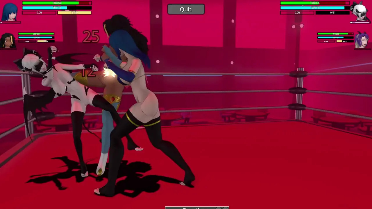 HRSL: Natasha and Kaelara vs Luna and Genni Orgasm Overload